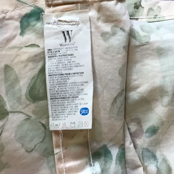 Wamsutta Pale Peach Mauve Flowered Granny Chic Cottagecore Cotton Shower Curtain - Picture 6 of 7